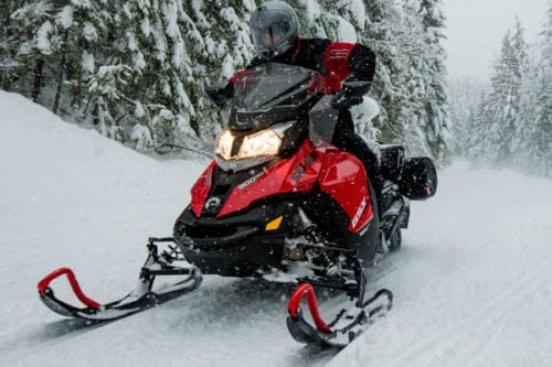 Red snowmobile