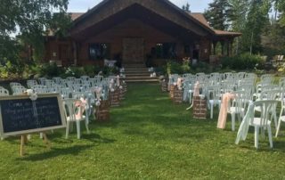 An outdoor ceremony set up at Bakers Narrows, one of the unique wedding venues in Manitoba.
