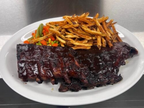 A delicious rack of ribs served at The Club House, one of the best Flin Flon restaurants.